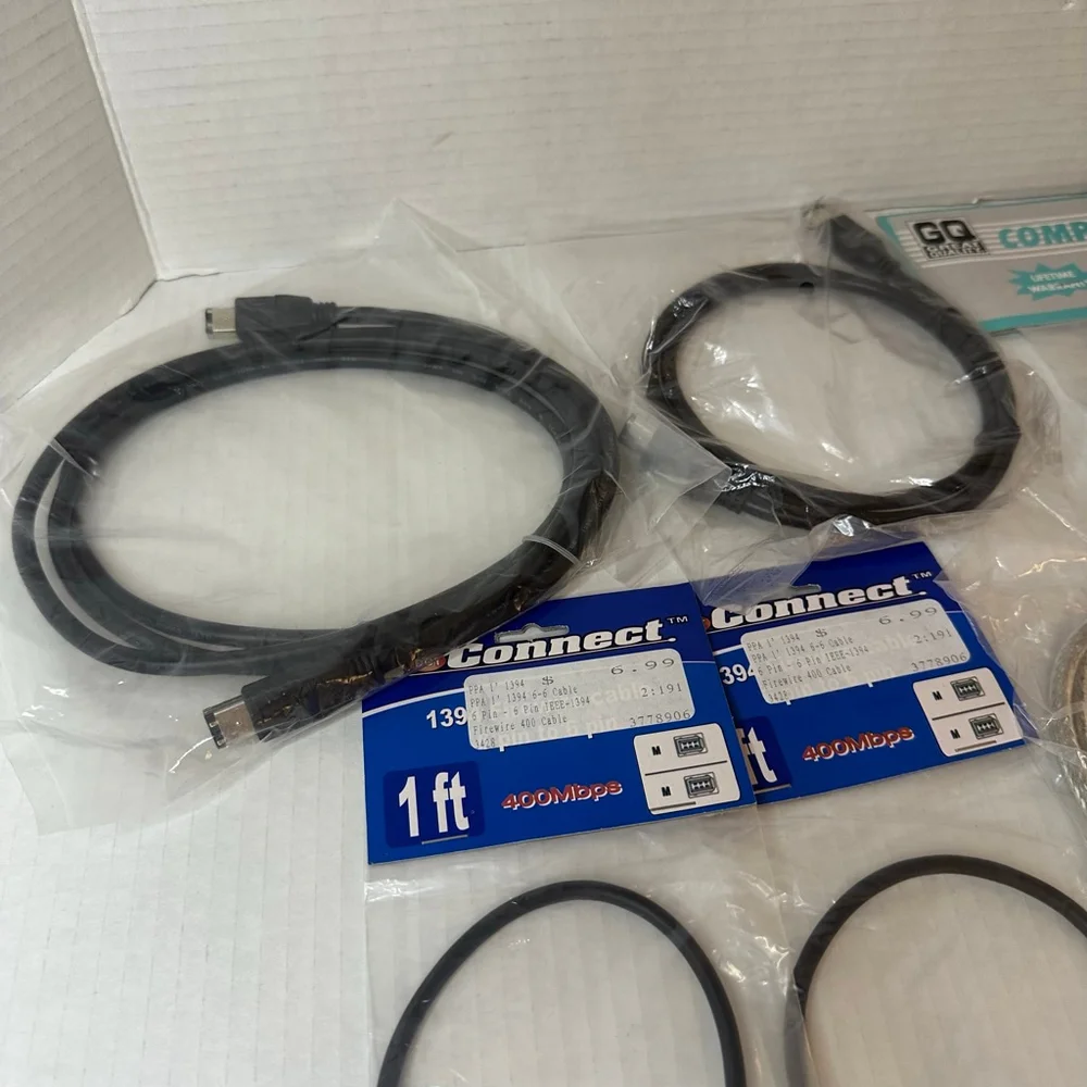 Lot of 7 New FireWire 400 Cables (Various Lengths)